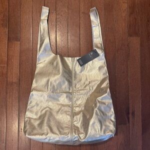 Eileen Fisher Slouchy Shopper Champagne Gold Tote Bag